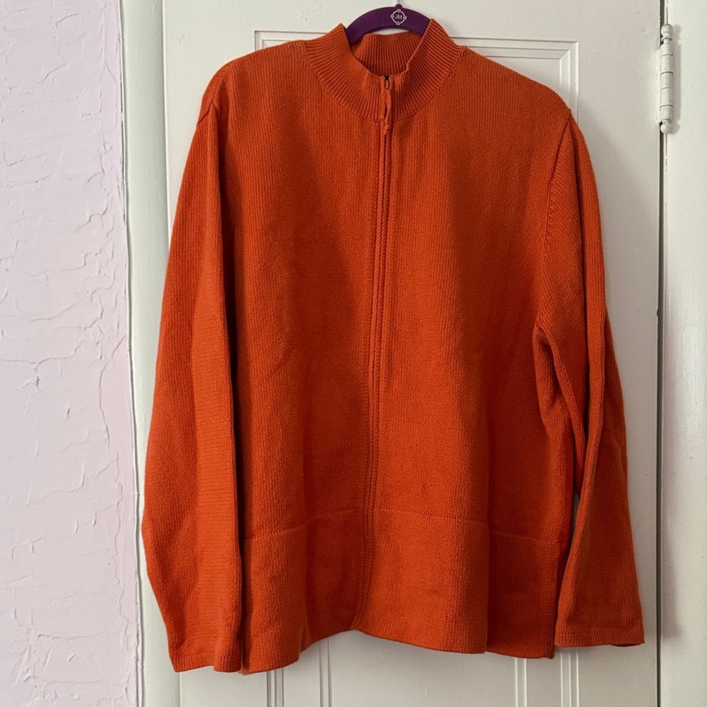 Beautiful Eileen Fisher Cotton Zip Cardigan, size 3X